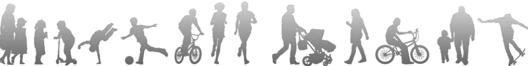 Border image showing silhouettes of people doing various activities